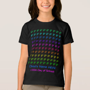 Personlig Barn Regnbåge, Rolig 100:e Skoldagen T Shirt