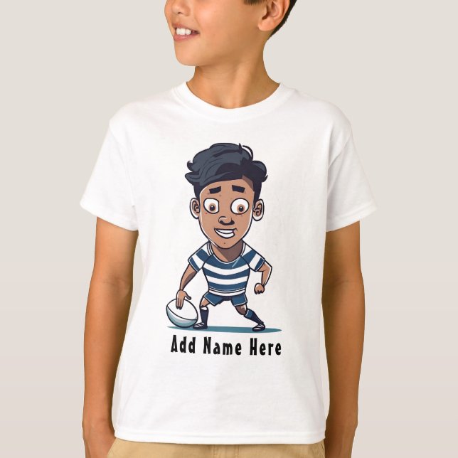 Personlig Barn Rugby T-Shirt (Framsida)