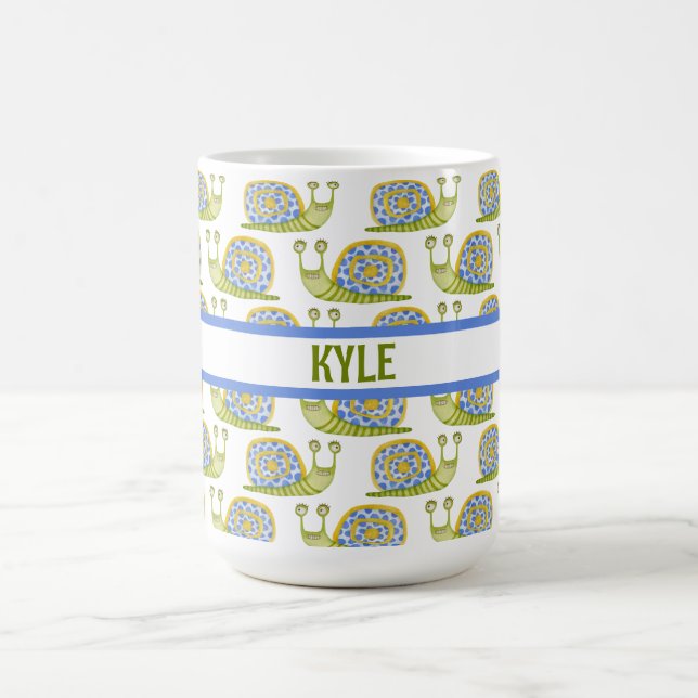 Personlig Barn Snigel mönstrad Kaffemugg (Center)