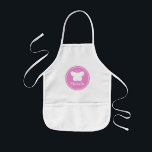 Personlig barn som bakar apron med söt fjäril barnförkläde<br><div class="desc">Personlig barn som bakar apron med söt fjäril. Anpassade namnfält för underordnade. Barn lagar apron med monogram eller namn. Även trevligt som konst och hantverksaproner för små barn. Anpassa med namn ett barn. Tyst rosa djursilhuetdesign. Vita och gult aproner för målning, teckning, matlagning med mera. Roligtens presentidé för Födelsedagsfest! Anpassade...</div>