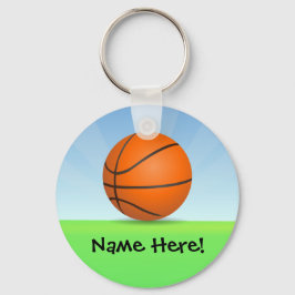 Personlig Barn Sports Basketball Sunny Day Nyckelring