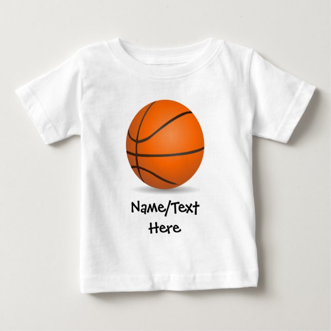 Personlig Barn Sports Basketball Sunny Day Tee Shirt (Framsida)