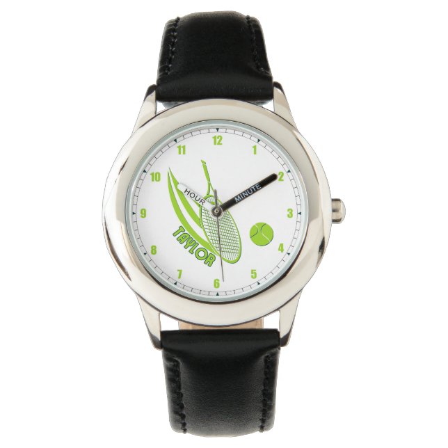 Personlig Barn Sports with Namn tennis Armbandsur (Framsida)