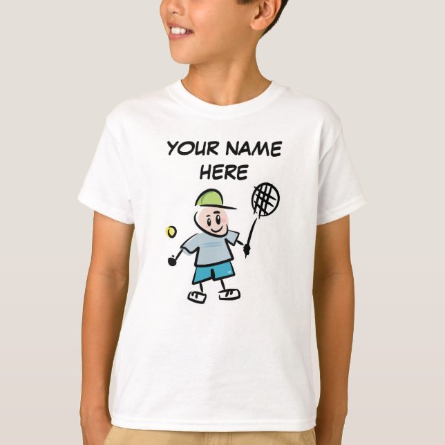 Personlig Barn Tennis Tshirt Tee Shirt (Framsida)