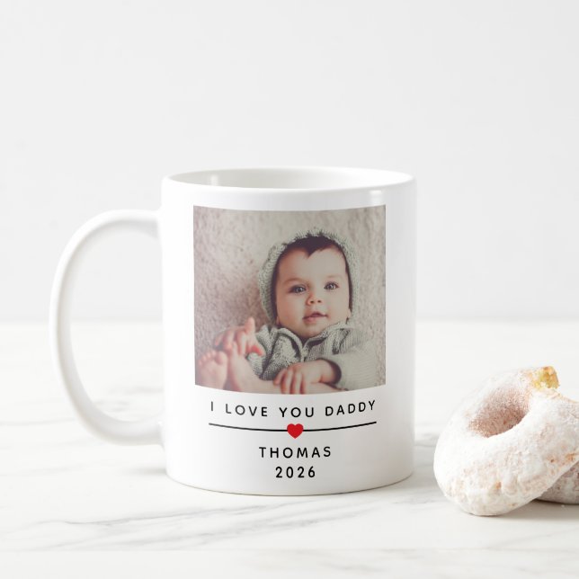 Personlig barnbildsmugg för pappa med namn kaffemugg (Med munk)