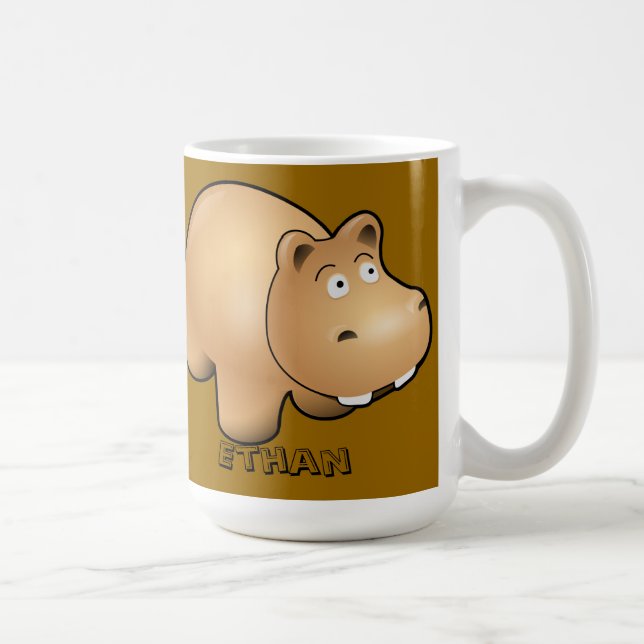 Personlig barnkopp med flodhäst kaffemugg (Höger)