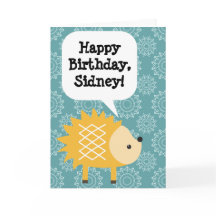 Personlig Barns födelsedagskort Hedgehog