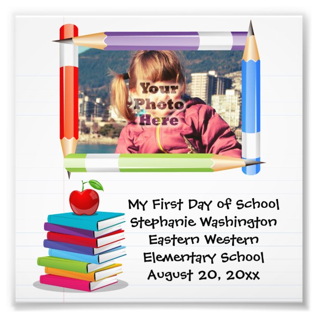 Personlig Barn's Kids School Photo Ram Fototryck (Framsidan)