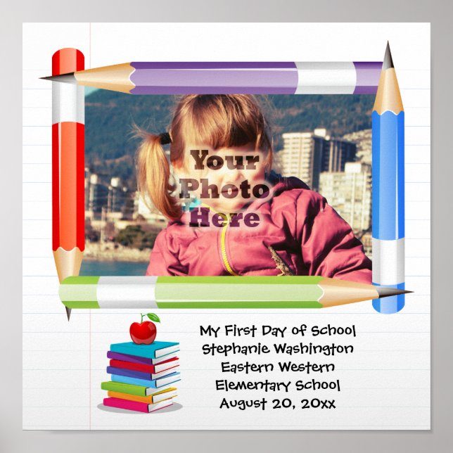 Personlig Barn's Kids School Photo Ram Poster (Framsidan)