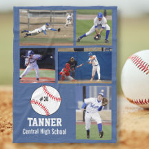 Personlig Baseball 5 Photo Collage Namn Team #