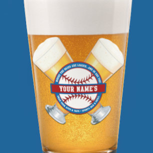 Personlig Baseball and Beer Glaskopp
