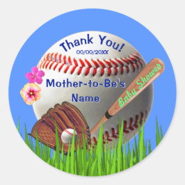 Personlig Baseball Baby Shower Stickers Runt Klistermärke