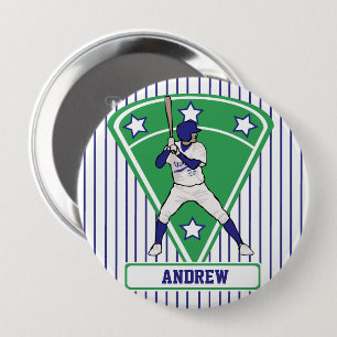 Personlig Baseball Batter Star Blue Knapp