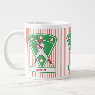 Personlig Baseball Batter Star Red Jumbo Mugg