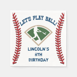 Personlig Baseball Birthday Dessert Napkins Pappersservett