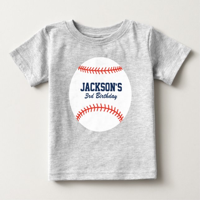 Personlig Baseball Birthday Shirt T (Framsida)