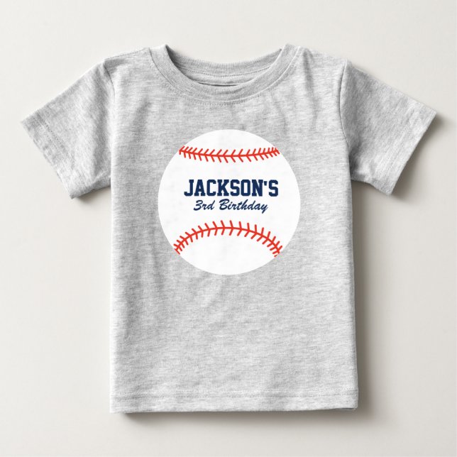Personlig Baseball Birthday Shirt T Shirt (Framsida)