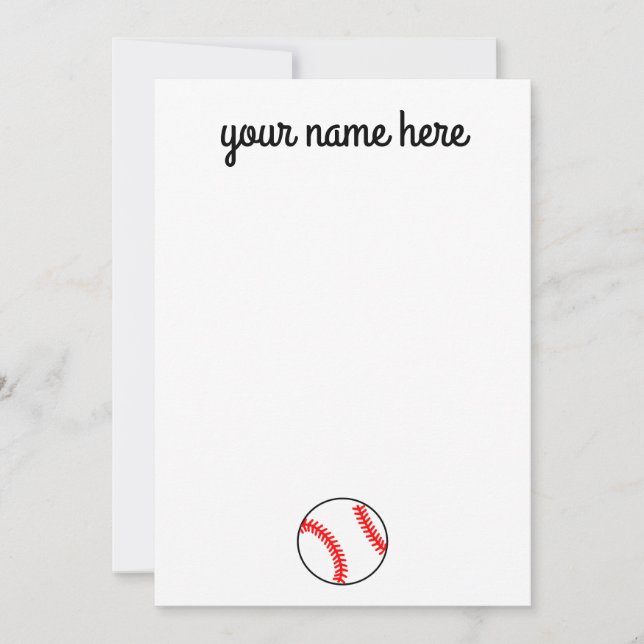 Personlig Baseball Boll Notecards Tack Kort (Framsida)