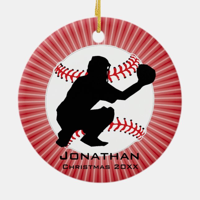 Personlig Baseball (Catcher) Ornament (Baksidan)