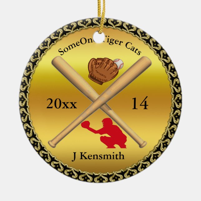 Personlig Baseball Champions League-design Julgransprydnad Keramik (Framsidan)