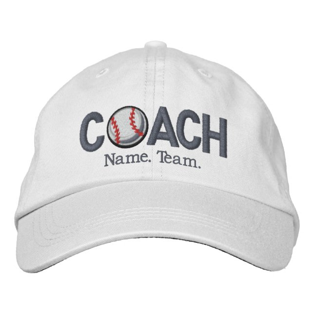 Personlig Baseball Coach Broderad Keps (Framsida)