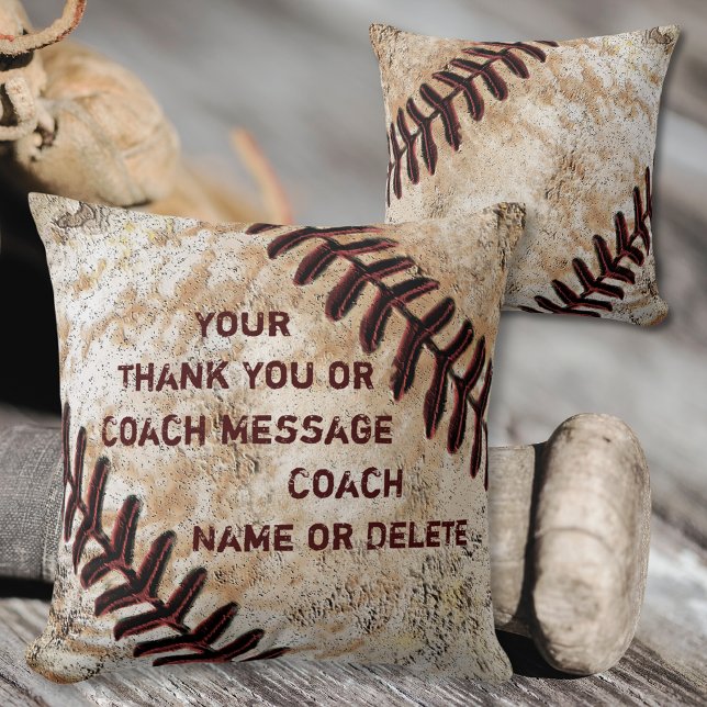 Personlig Baseball Coach-gåvor, Baseball Kudde (Baseball Coach Appreciation Gifts. Best end of the baseball season gifts. Baseball Coach gift ideas.)
