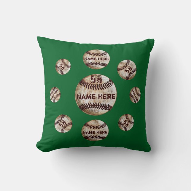 Personlig Baseball Dekorativ kudde, Vintage Titta Kudde (Framsida)