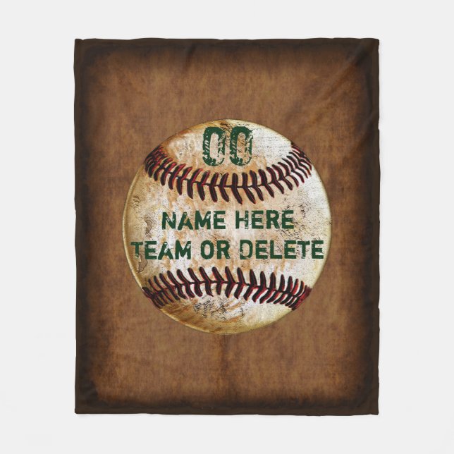 Personlig Baseball Flebit Blanket, din text Fleecefilt (Framsidan)