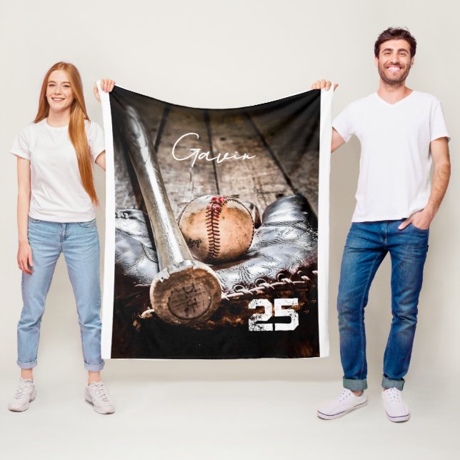 Personlig Baseball Fleece Blanket Underbar Custome (På plats)