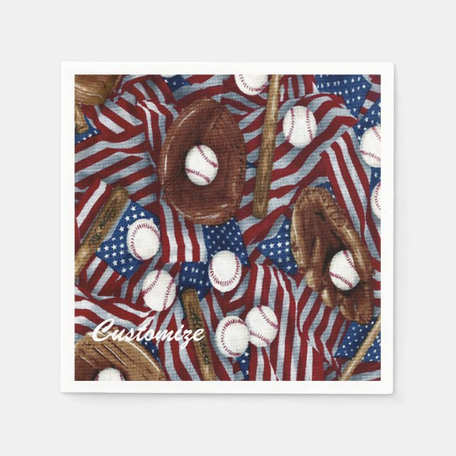 Personlig Baseball i USA Pappersservett (Framsidan)