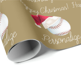 Personlig Baseball-jultomten Helgdag Wrap Presentpapper