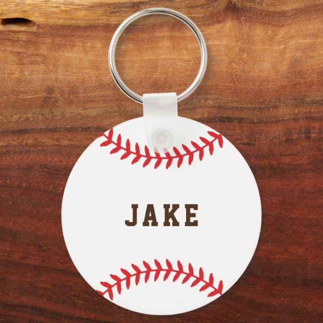 Personlig Baseball Kids Namn Nyckelring (Framsida)