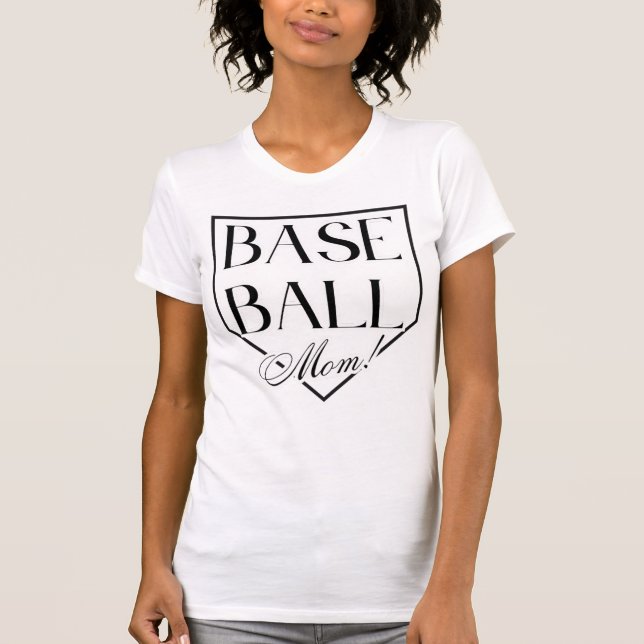 Personlig Baseball Mamma Game Day Tshirt med numme T Shirt (Framsida)