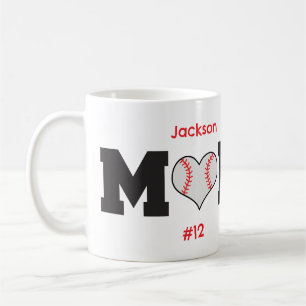 Personlig Baseball Mamma Gift Kaffemugg