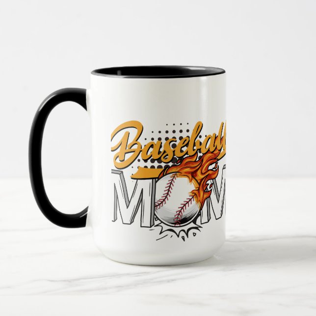 Personlig Baseball Mamma-kaffe Mugg (Vänster)