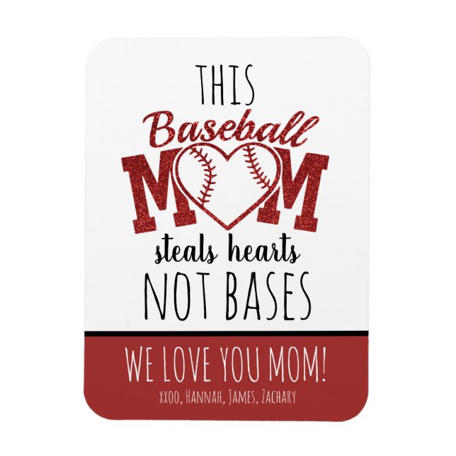 Personlig Baseball Mamma Magnet (Vertikal)