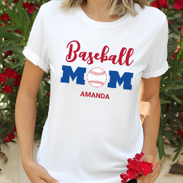 Personlig Baseball Mamma Namn T Shirt
