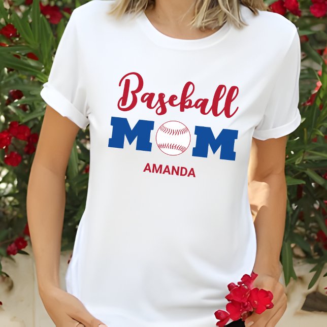 Personlig Baseball Mamma Namn T Shirt (Skapare uppladdad)