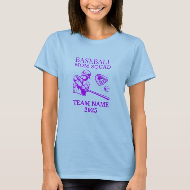 Personlig baseball mamma t shirt (Framsida)