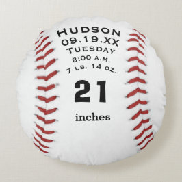 Personlig Baseball Namn och Baby Rund Kudde