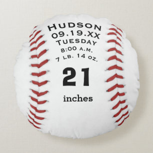 Personlig Baseball Namn och Baby Rund Kudde