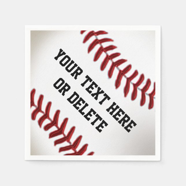 Personlig Baseball Napkins med DIN TEXT Pappersservett (Framsidan)