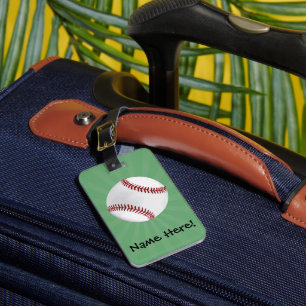 Personlig Baseball på Grönt Kids Boys Bagagebricka