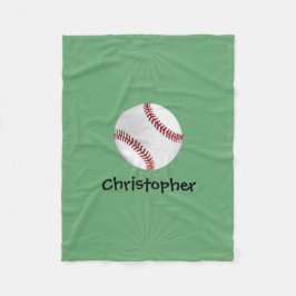Personlig Baseball på Grönt Kids Boys Fleecefilt