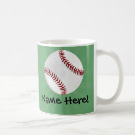 Personlig Baseball på Grönt Kids Boys Kaffemugg