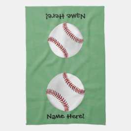 Personlig Baseball på Grönt Kids Boys Kökshandduk