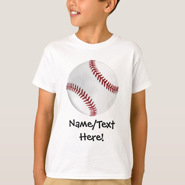 Personlig Baseball på Grönt Kids Boys T-shirt (Framsida)
