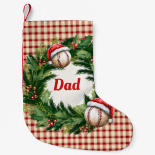 Personlig baseball-pappa med Santa-hatt Liten Julstrumpa