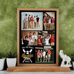 Personlig baseball Photo Collage Namn Team # Poster
