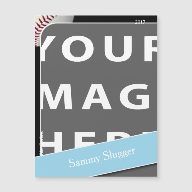 Personlig Baseball Photo Magnet (Framsida)